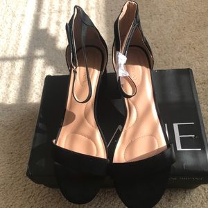 Lane Bryant embroidered block heels